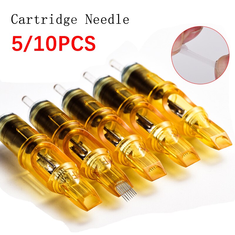 5/10pcs Tattoo Cartridge Needle RL RM RS M1 Yellow Dragonfly 1 3 5 7 9 11 13 14 15  For Tattoo Machine Pen Needle Accessories