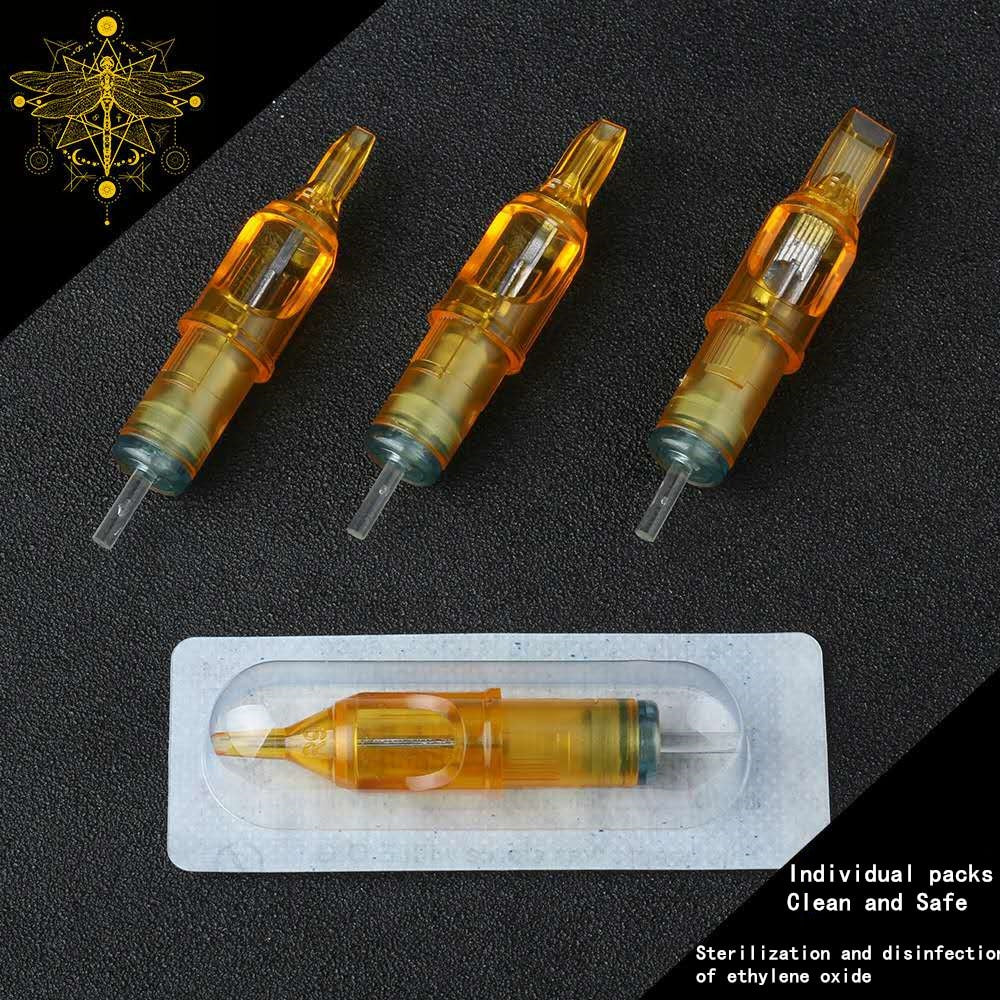 5/10pcs Tattoo Cartridge Needle RL RM RS M1 Yellow Dragonfly 1 3 5 7 9 11 13 14 15  For Tattoo Machine Pen Needle Accessories