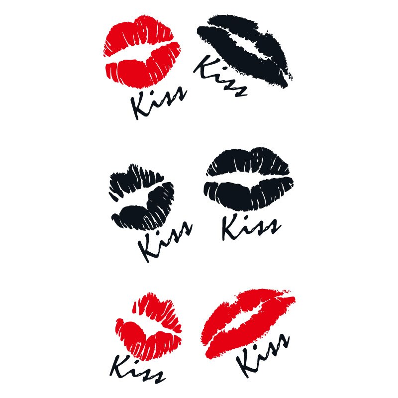 New Waterproof Temporary Tattoo Sticker for Girls Women Men Red Black Lips Kiss Tatoo Art Fake Tattoos Stickers